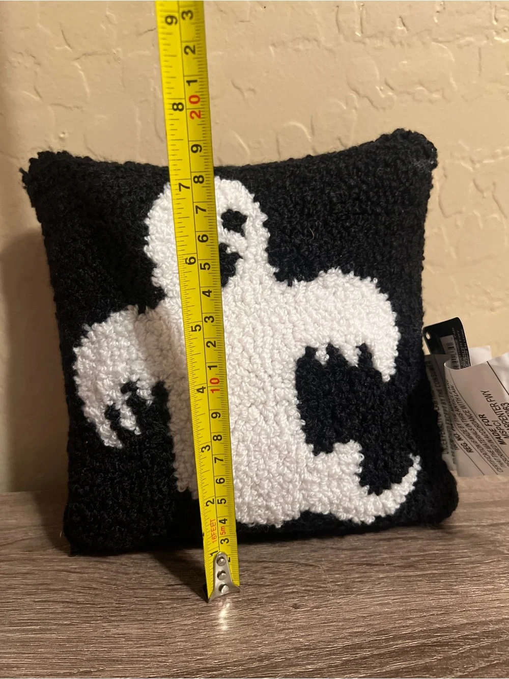 Michaels Ashland Ghost Mini 7” Pillow Halloween Black White NWT